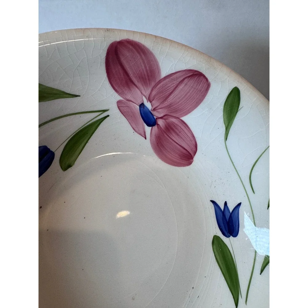 Maxam Pasta Bowl Large White Pre-Owned Floral Hand Painted Made in Italy